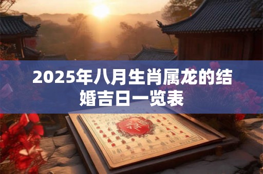 2025年八月生肖属龙的结婚吉日一览表