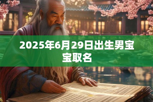 2026年6月29日出生男宝宝取名 2026年6月29日出生男宝宝取名