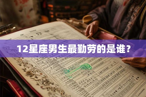 12星座男生最勤劳的是谁？