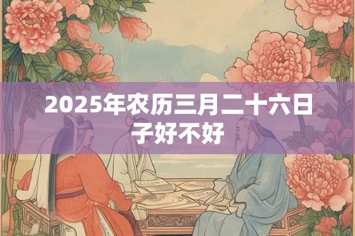 2025年农历三月二十六日子好不好