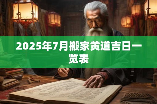 2025年7月搬家黄道吉日一览表