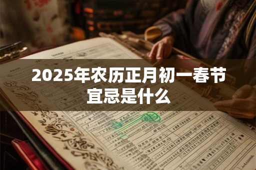 2025年农历正月初一春节宜忌是什么 2025年农历正月初一春节宜忌是什么