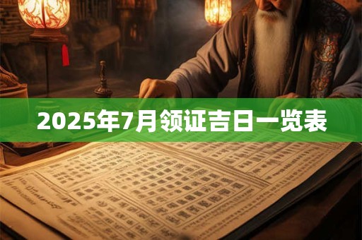 2026年7月领证吉日一览表 2026年7月领证吉日一览表