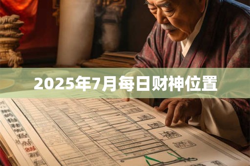 2025年7月每日财神位置 2025年7月每日财神位置