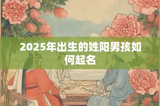 2025年出生的姓阳男孩如何起名