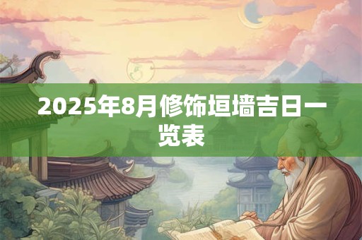 2025年8月修饰垣墙吉日一览表 2025年8月修饰垣墙吉日一览表