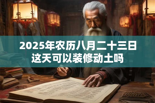 2025年农历八月二十三日这天可以装修动土吗