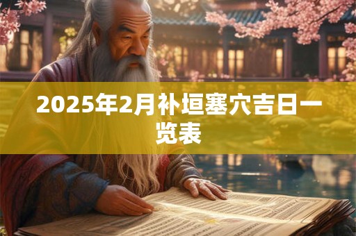 2026年2月补垣塞穴吉日一览表 2026年2月补垣塞穴吉日一览表