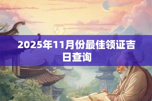 2025年11月份最佳领证吉日查询