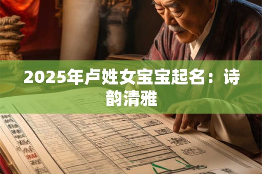 2025年卢姓女宝宝起名:诗韵清雅 2025年卢姓女宝宝起名:诗韵清雅