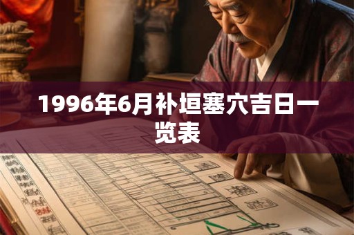 1996年6月补垣塞穴吉日一览表 1996年6月补垣塞穴吉日一览表