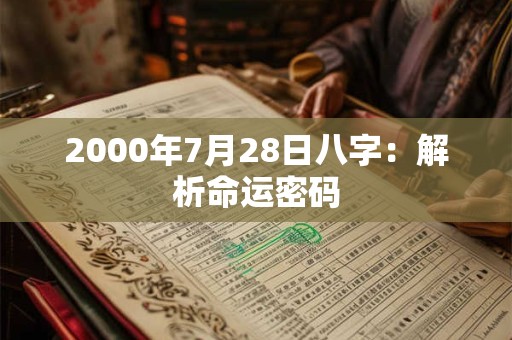 2000年7月28日八字：解析命运密码