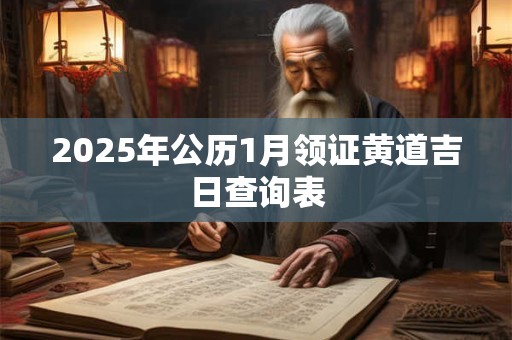 2025年公历1月领证黄道吉日查询表 2025年公历1月领证黄道吉日查询表