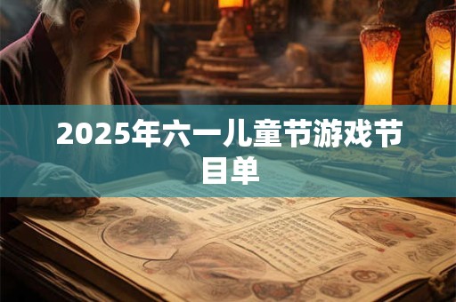 2025年六一儿童节游戏节目单 2025年六一儿童节游戏节目单