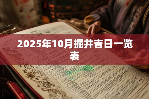 2025年10月掘井吉日一览表 2025年10月掘井吉日一览表