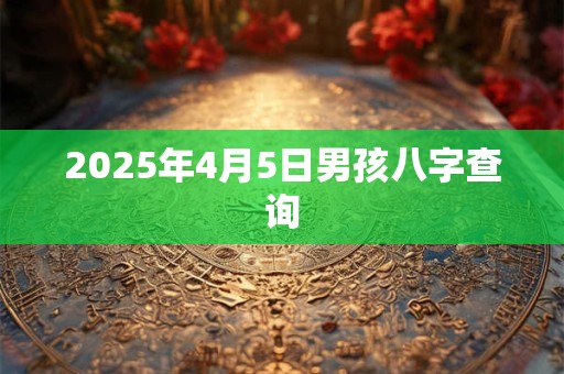 2025年4月5日男孩八字查询