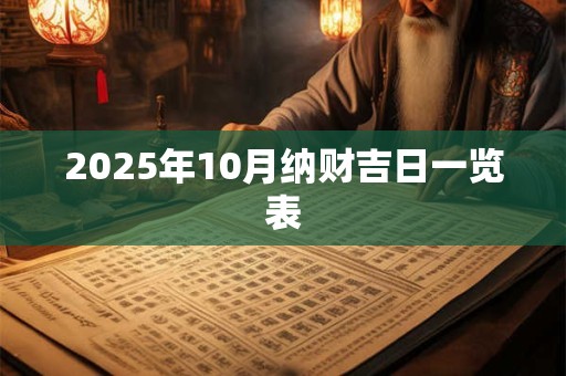 2025年10月纳财吉日一览表