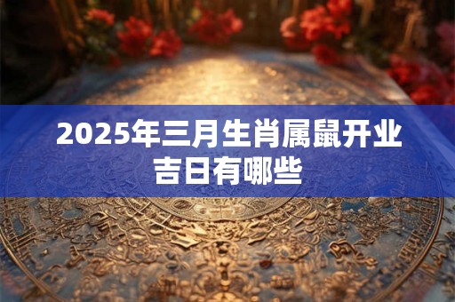 2025年三月生肖属鼠开业吉日有哪些