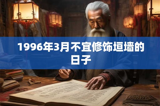 1996年3月不宜修饰垣墙的日子 1996年3月不宜修饰垣墙的日子