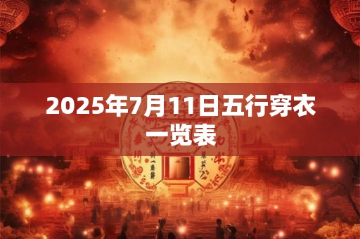2025年7月11日五行穿衣一览表 2025年7月11日五行穿衣一览表