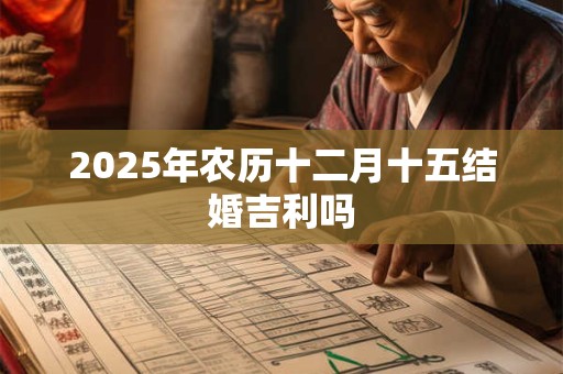 2025年农历十二月十五结婚吉利吗 2025年农历十二月十五结婚吉利吗