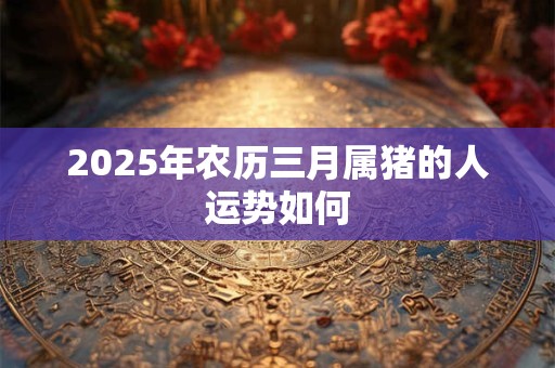 2025年农历三月属猪的人运势如何 2025年农历三月属猪的人运势如何