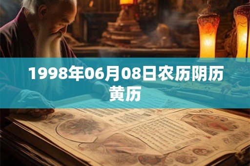 1998年06月08日农历阴历黄历 1998年06月08日农历阴历黄历