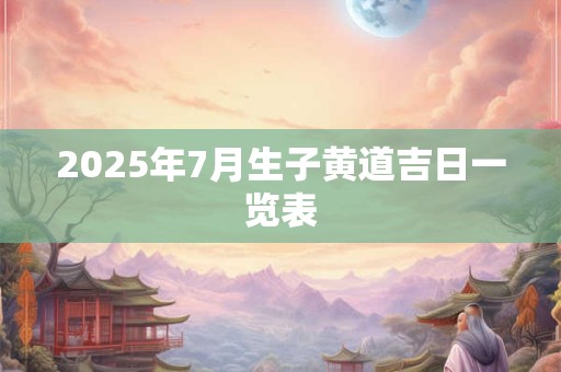 2025年7月生子黄道吉日一览表 2025年7月生子黄道吉日一览表