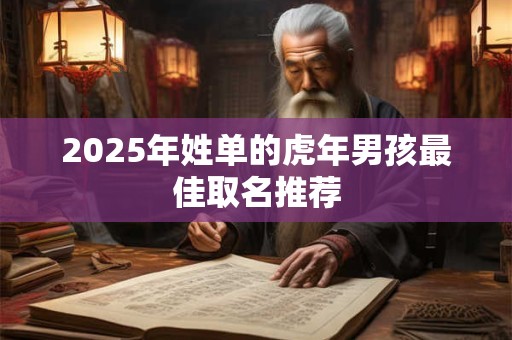 2025年姓单的虎年男孩最佳取名推荐