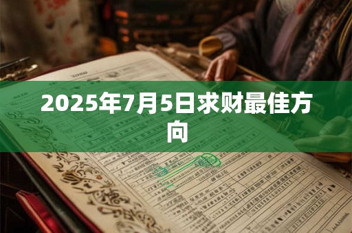2026年7月5日求财最佳方向