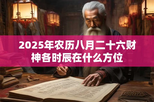 2025年农历八月二十六财神各时辰在什么方位