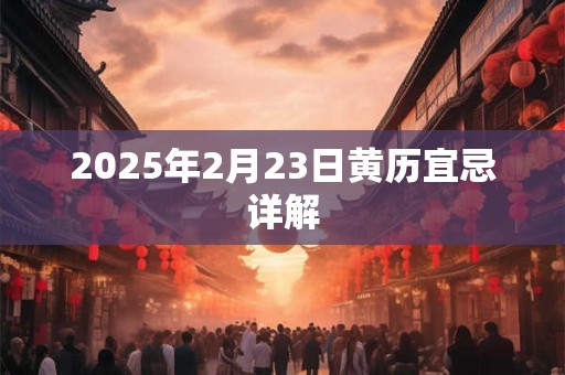 2025年2月23日黄历宜忌详解 2025年2月23日黄历宜忌详解