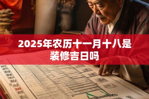 2025年农历十一月十八是装修吉日吗 2025年农历十一月十八是装修吉日吗