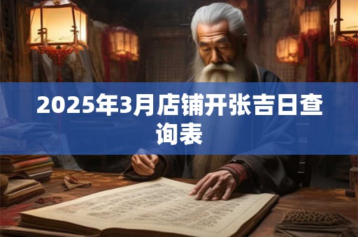 2025年3月店铺开张吉日查询表 2025年3月店铺开张吉日查询表