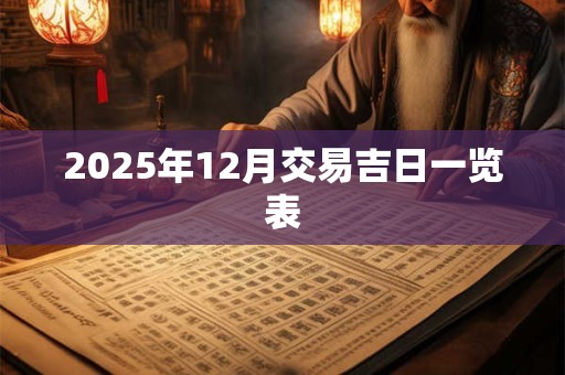 2025年12月交易吉日一览表 2025年12月交易吉日一览表