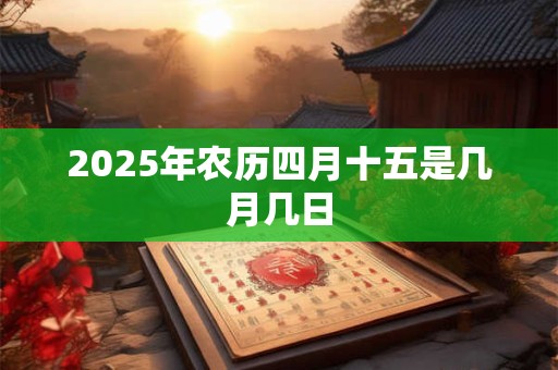2025年农历四月十五是几月几日 2025年农历四月十五是几月几日