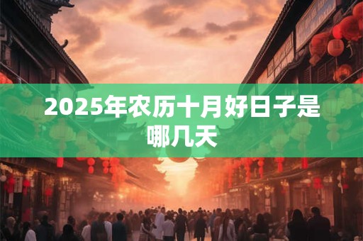 2025年农历十月好日子是哪几天