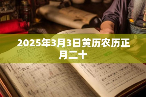 2025年3月3日黄历农历正月二十 2025年3月3日黄历农历正月二十