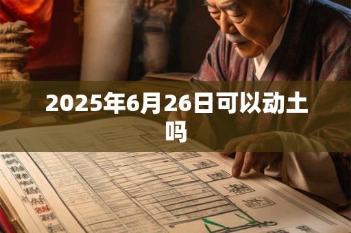 2025年6月26日可以动土吗 2025年6月26日可以动土吗