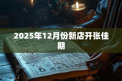 2025年12月份新店开张佳期 2025年12月份新店开张佳期