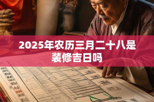 2025年农历三月二十八是装修吉日吗 2025年农历三月二十八是装修吉日吗