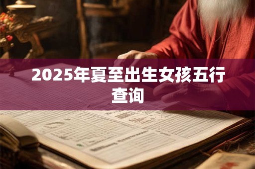 2025年夏至出生女孩五行查询