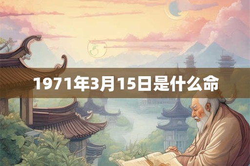 1971年3月15日是什么命 1971年3月15日是什么命