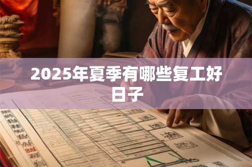 2025年夏季有哪些复工好日子 2025年夏季有哪些复工好日子