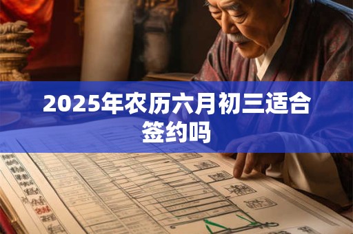 2025年农历六月初三适合签约吗 2025年农历六月初三适合签约吗