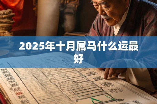 2025年十月属马什么运最好
