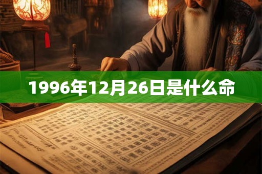 1996年12月26日是什么命 1996年12月26日是什么命