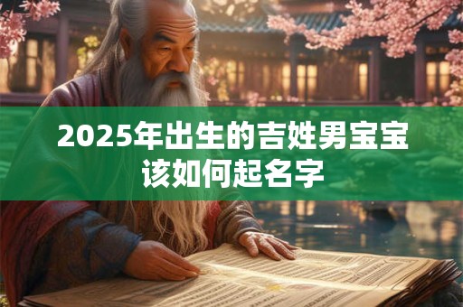 2026年出生的吉姓男宝宝该如何起名字