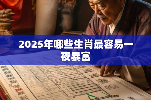 2025年哪些生肖最容易一夜暴富 2025年哪些生肖最容易一夜暴富