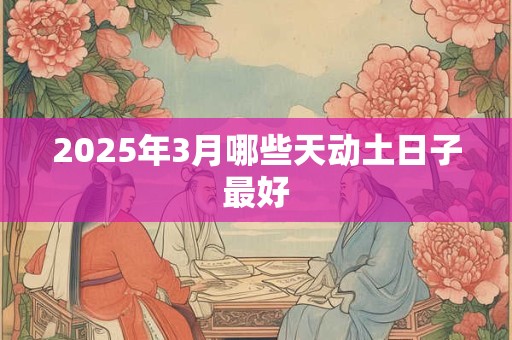 2025年3月哪些天动土日子最好